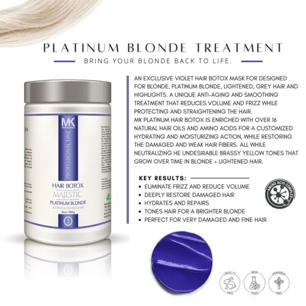 Majestic Hair B.T.X Platinum Blonde Treatment - FORMALDEHYDE FREE