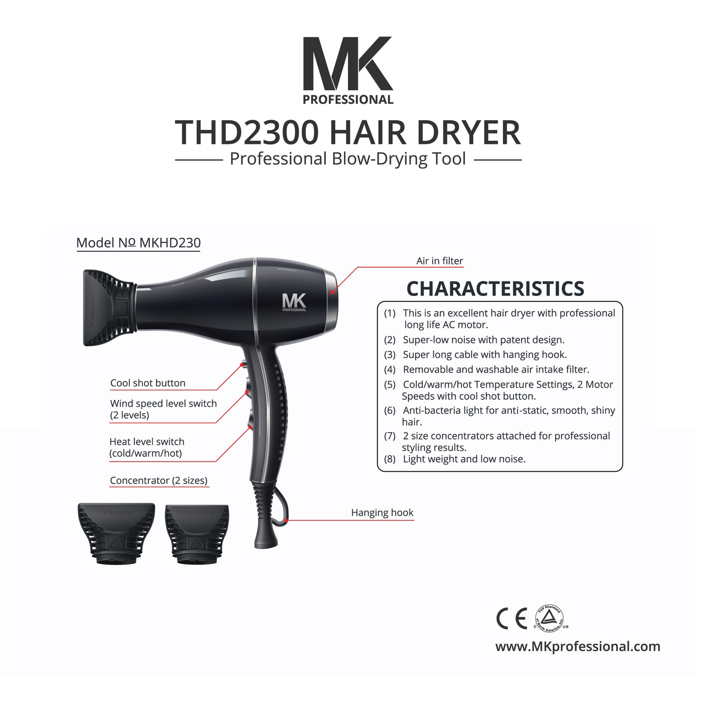 MK Professional Hair Dryer THD2300