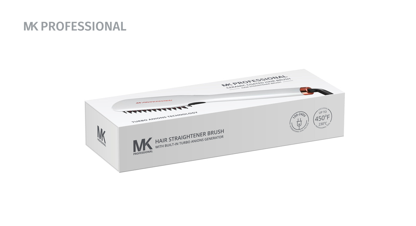 MK Hair Straightener Brush - With Negative Ion Generator